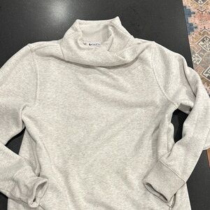 Athleta Women's Light Gray/Cream Cowl Neck Sweater